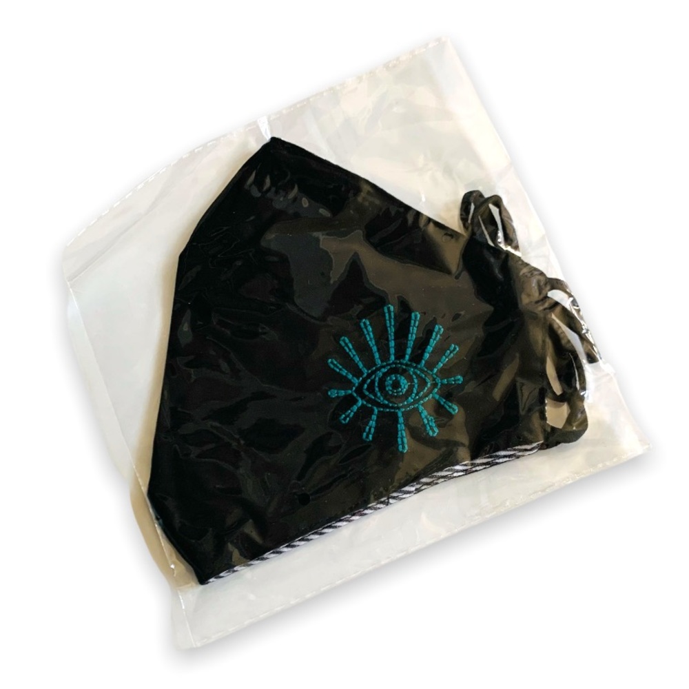 Johnny Was Embroidered Boho Eye Design Face Mask NEW